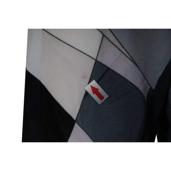 Emilio Pucci Print Long Sleeve Top IT 40 Medium Gray White Viscose Belted Blouse - Picture 3 of 16